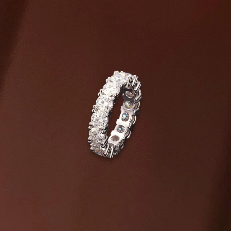 Round Brilliant | 6ct Eternity Ring 4-Prong Basket (Solid Gold) | Lady Estere Jewellery 14K 18K Solid Gold Lab-Grown Diamond Moissanite