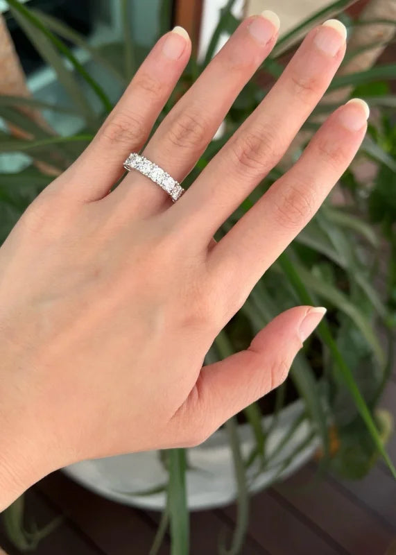 Round Brilliant | 6ct Eternity Ring 4-Prong Basket (Solid Gold) | Lady Estere Jewellery 14K 18K Solid Gold Lab-Grown Diamond Moissanite