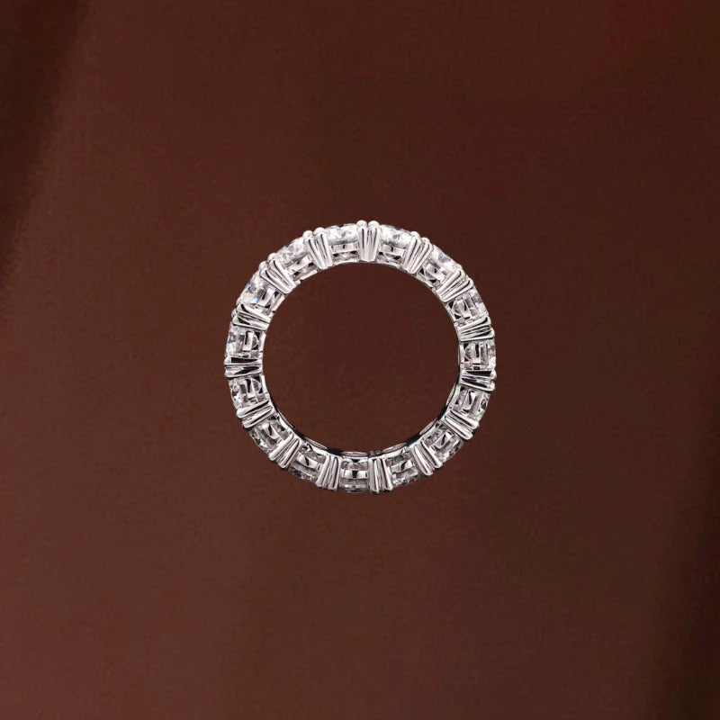 Round Brilliant | 6ct Eternity Ring 4-Prong Basket (Solid Gold) | Lady Estere Jewellery 14K 18K Solid Gold Lab-Grown Diamond Moissanite