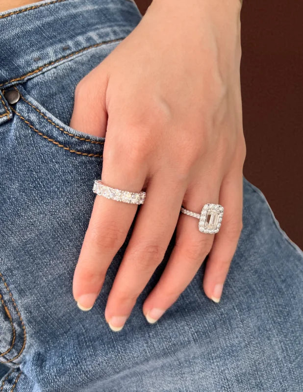 Round Brilliant | 6ct Eternity Ring 4-Prong Basket (Solid Gold) | Lady Estere Jewellery 14K 18K Solid Gold Lab-Grown Diamond Moissanite