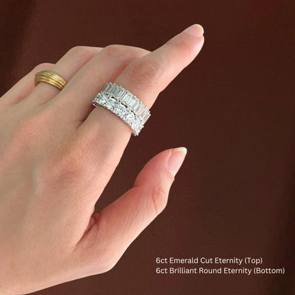 Round Brilliant | 6ct Eternity Ring 4-Prong Basket (Solid Gold) | Lady Estere Jewellery 14K 18K Solid Gold Lab-Grown Diamond Moissanite