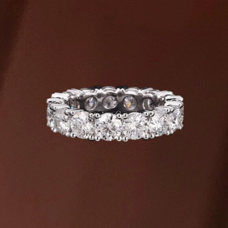 Round Brilliant | 6ct Eternity Ring 4-Prong Basket (Solid Gold) | Lady Estere Jewellery 14K 18K Solid Gold Lab-Grown Diamond Moissanite