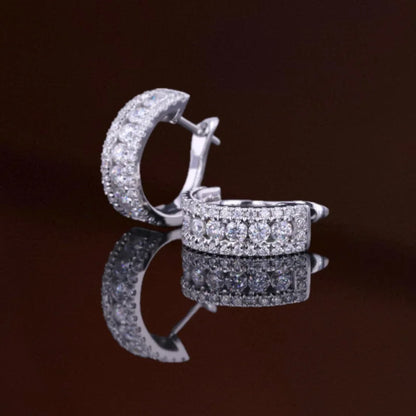 Rowē | Framed Pavé Hoop Earrings (Solid Gold) | Lady Estere Jewellery | Worldwide Shipping 14K 18K Solid Gold Lab-Grown Diamond Moissanite
