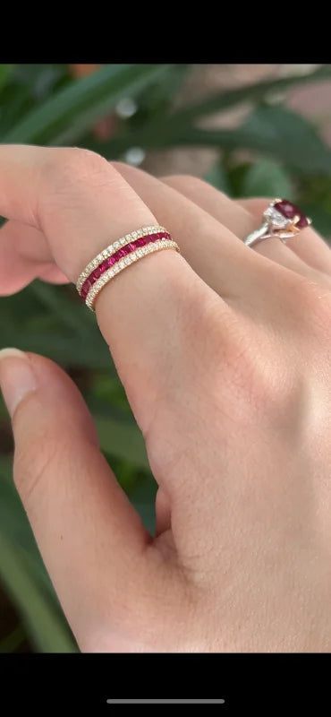 Rowē Ruby | Framed Pavé Eternity Ring (Solid Gold) | Lady Estere Jewellery | Worldwide 14K 18K Solid Gold Lab-Grown Diamond Moissanite