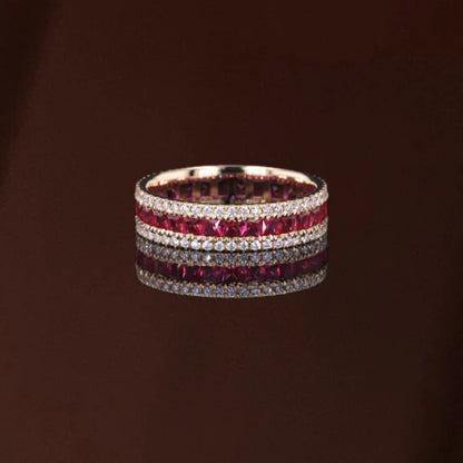 Rowē Ruby | Framed Pavé Eternity Ring (Solid Gold) | Lady Estere Jewellery | Worldwide 14K 18K Solid Gold Lab-Grown Diamond Moissanite