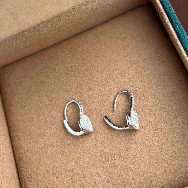 Stellar | Cushion Shape Leverback Earrings (Solid Gold) | Lady Estere Jewellery 14K 18K Solid Gold Lab Grown Diamond Moissanite White