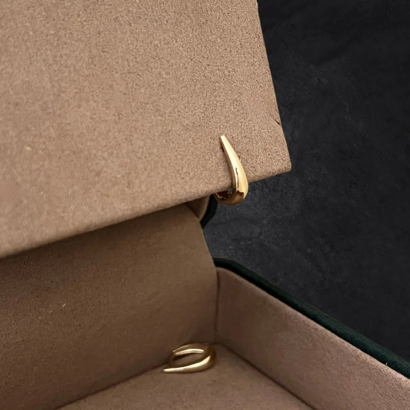 Swan | Small Tapered Hoop Earrings (Solid Gold) | Lady Estere Jewellery | Worldwide 14K 18K Solid Gold Lab Grown Diamond Moissanite White