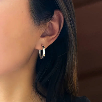 The Daily | 3mm Bold Hoop Earrings (Solid Gold) | Lady Estere Jewellery | Worldwide 14K 18K Solid Gold Lab Grown Diamond Moissanite White