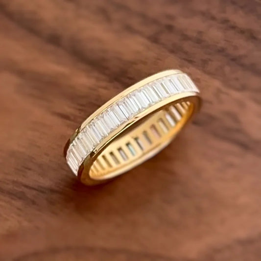 Tokyo | Jumbo Baguette Full Eternity Ring (Solid gold) | Lady Estere Jewellery 14K 18K Solid Gold Lab-Grown Diamond Moissanite White Yellow