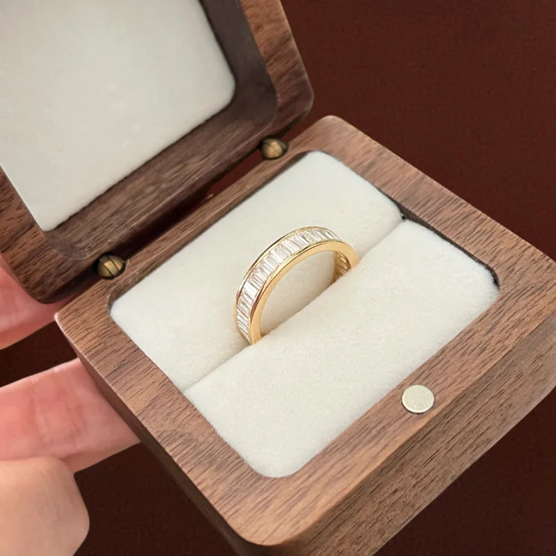 Tokyo | Jumbo Baguette Full Eternity Ring (Solid gold) | Lady Estere Jewellery 14K 18K Solid Gold Lab-Grown Diamond Moissanite White Yellow