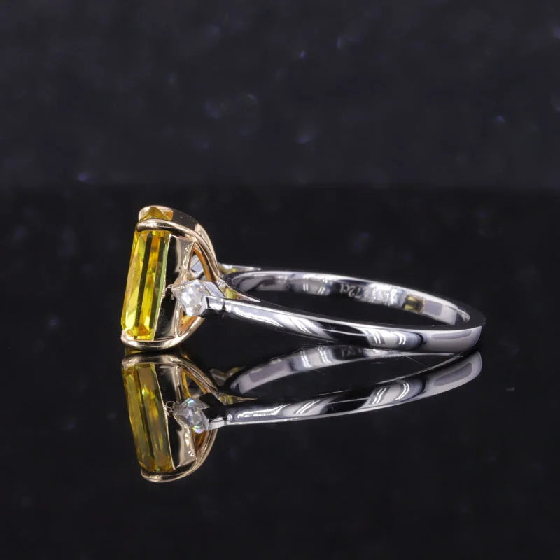 Yellow Sapphire Radiant Cut Cocktail Ring (Solid gold) | Lady Estere Jewellery 14K 18K Solid Gold Lab-Grown Diamond Moissanite White Rose