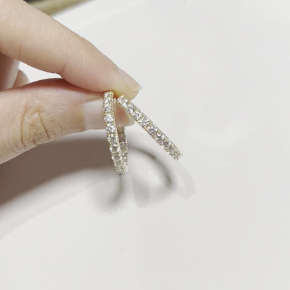 Rivière | Large Eternity Pave Hoops (Solid Gold)