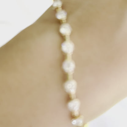 Renee | Diamond & Bar Eternity Bracelet (Solid Gold)