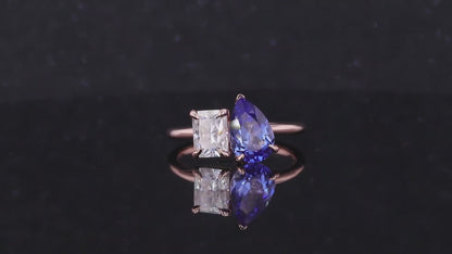 Sapphire Toi Et Moi Ring