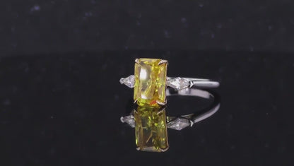 Yellow Sapphire Radiant Cut Cocktail Ring