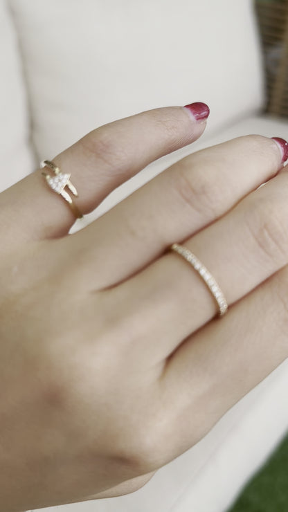 Constance | 1.5mm Half-Eternity Diamond Ring (Solid Gold)