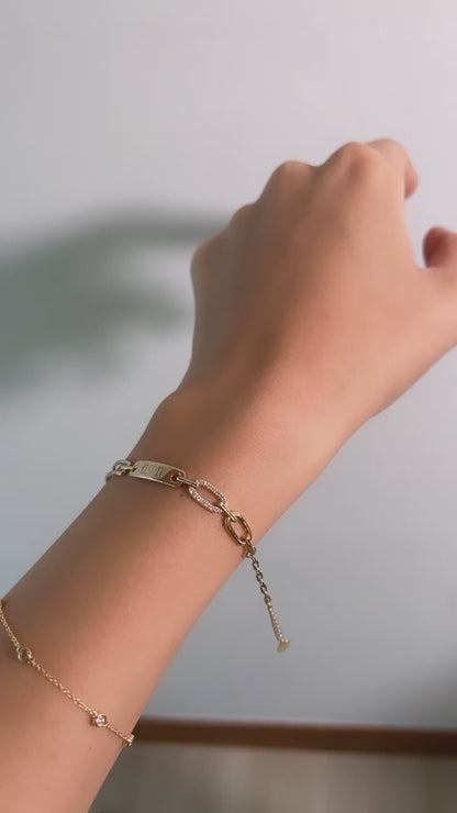 Secure | Mixed Link Bracelet (Solid Gold)