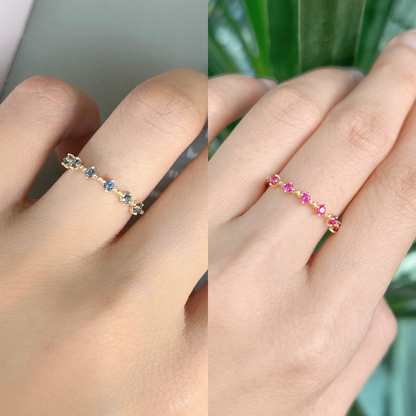 Spacer+ | Sapphire or Ruby Pinky Ring (Solid Gold)